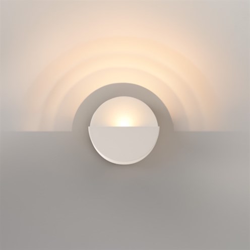 Modular+Impulse Round Wall 1x LED 3.8/5.5W 424/569lm 350/500mA 2700K CRI>90, IP44, seinavalgusti, hall-valge, liiteseadmeta